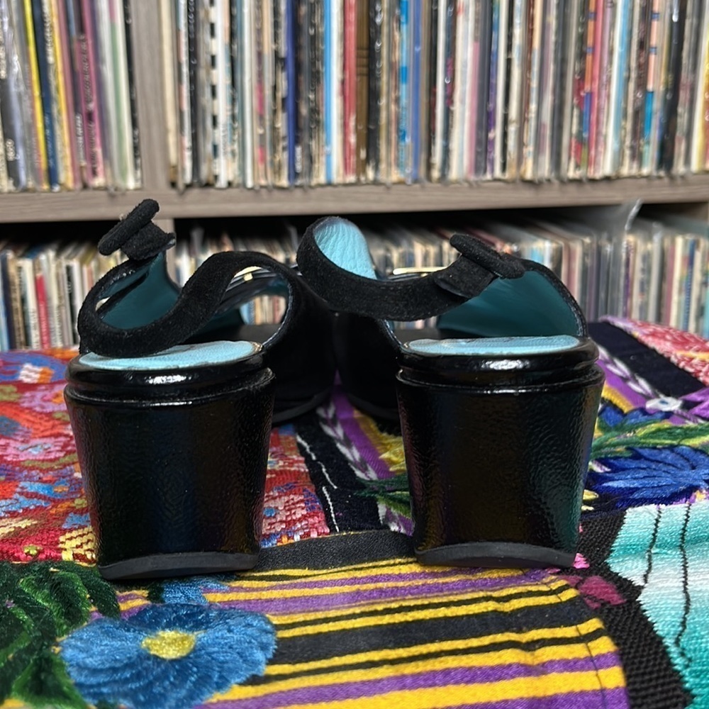Thierry Rabotin Campbell 9243 Peep Toe Slingback in Black Suede Size 7.5 - Picture 4 of 10